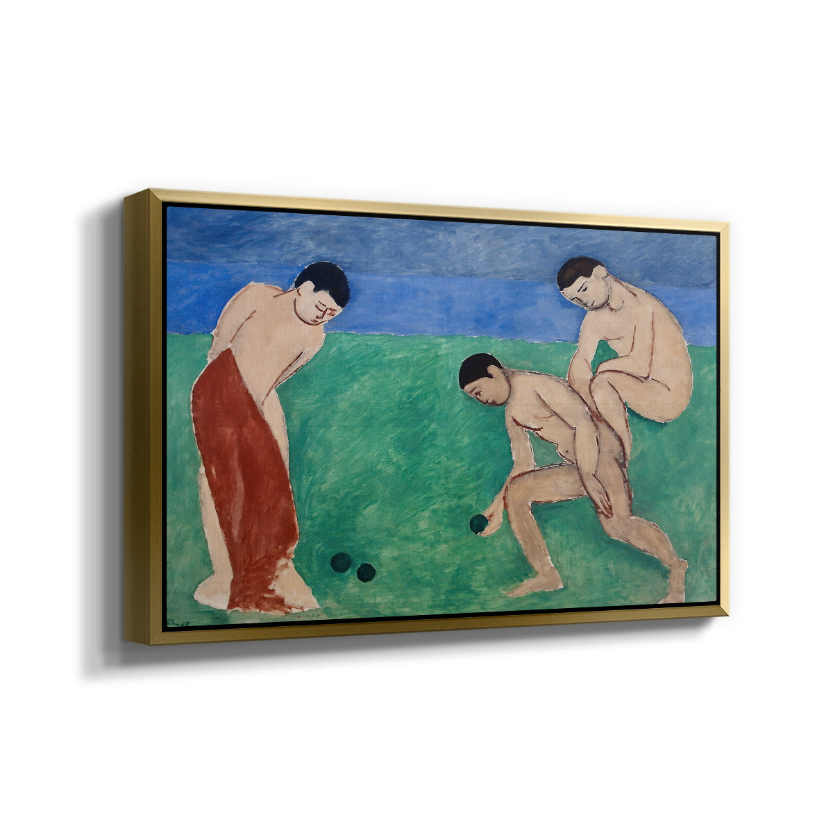 Game of Bowls, 1908 - Floater Framed Canvas Print