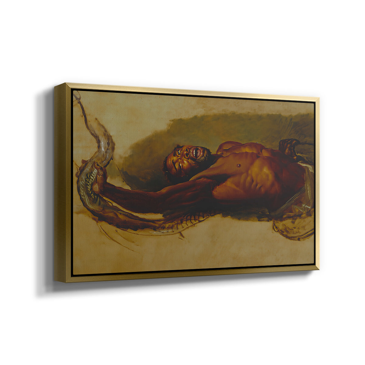 Man Struggling with a Boa Constrictor, c. 1803 - Floater Framed Canvas Print
