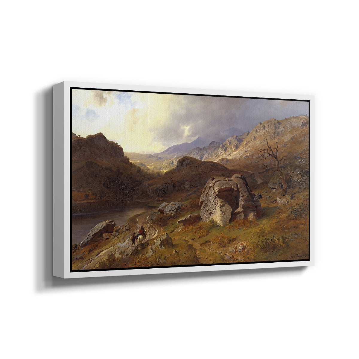 Lledr Valley in Wales, 1864 - Floater Framed Canvas Print
