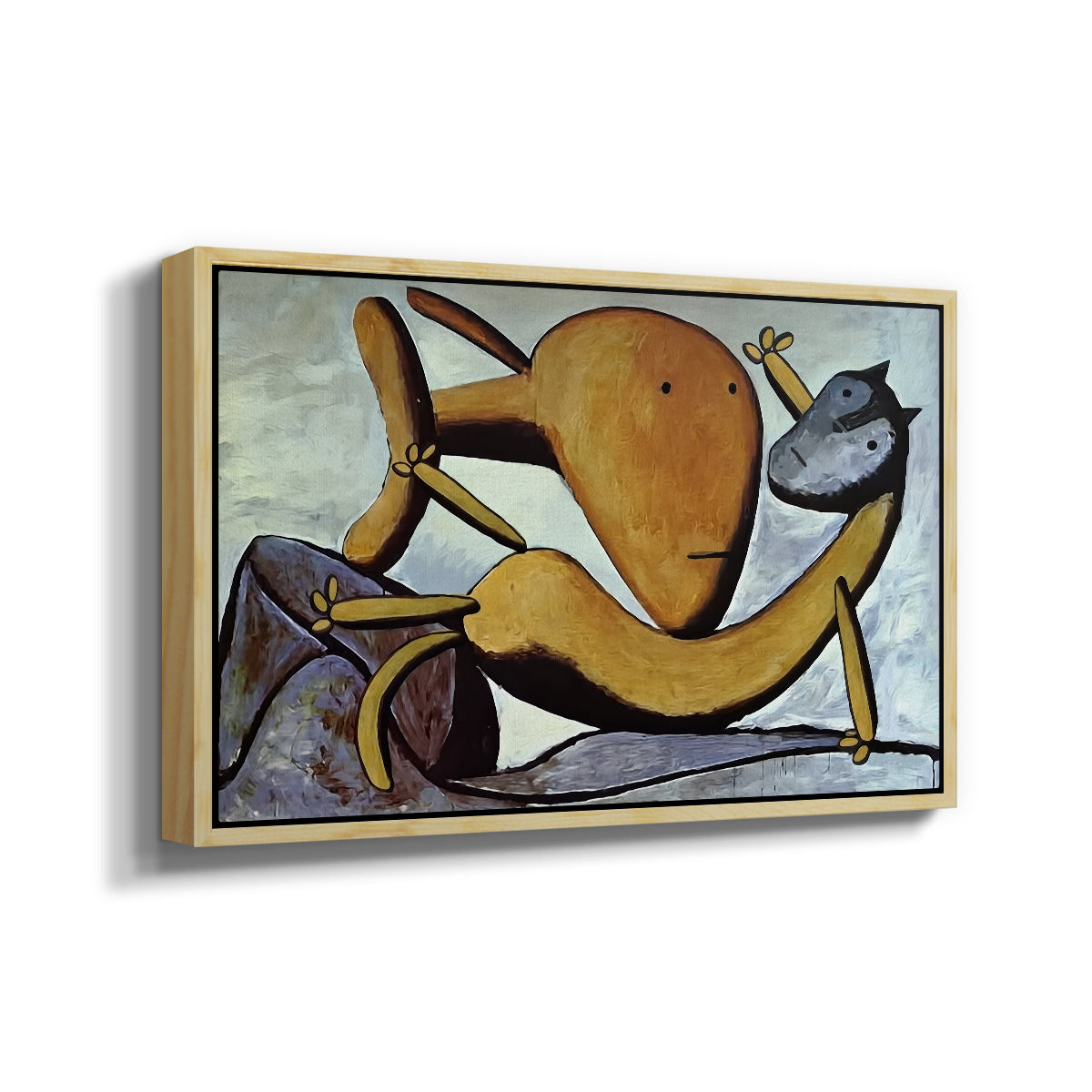 Cat and Big Fish, c. 1931 - Floater Framed Canvas Print