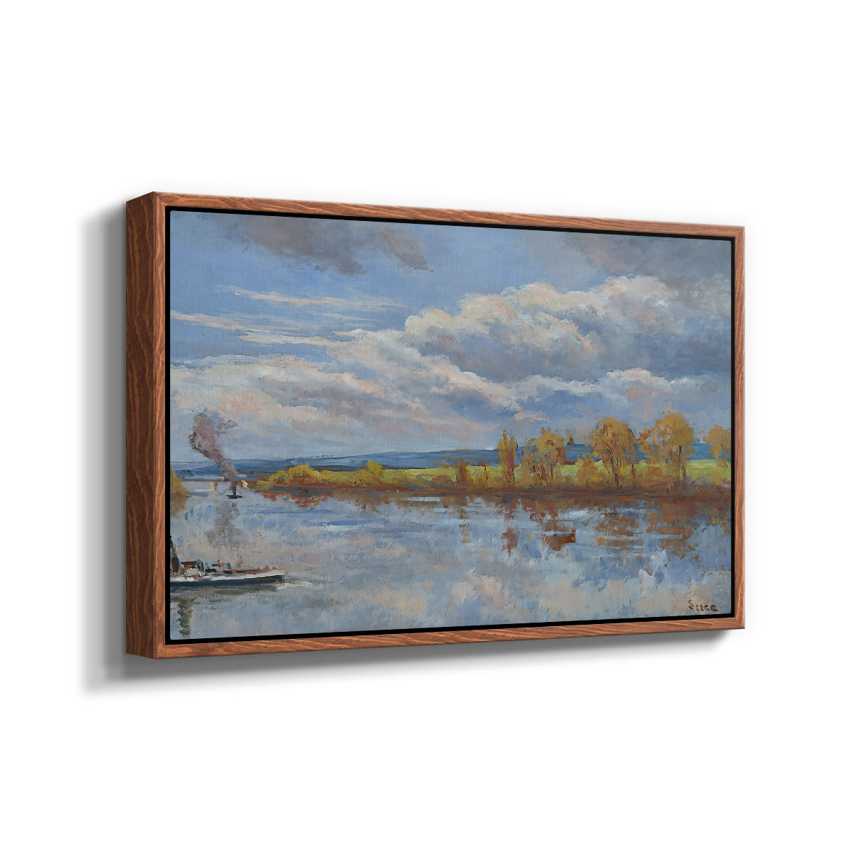 The Banks of the River Seine, 1893 - Floater Framed Canvas Print