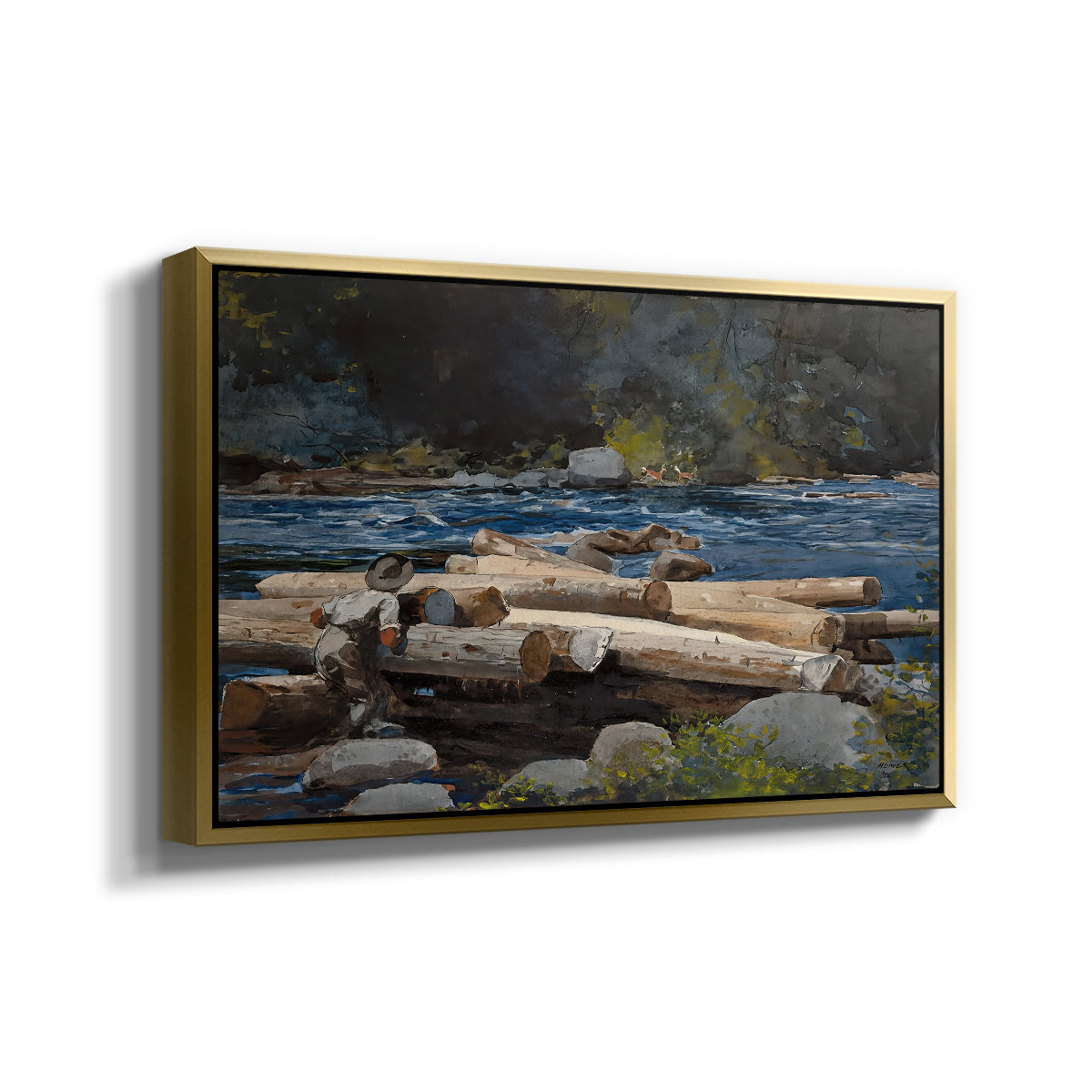 Hudson River, 1892 - Floater Framed Canvas Print