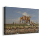 Canvas art print featuring a cultural scene near Nile with distant terrain, displayed at an angle