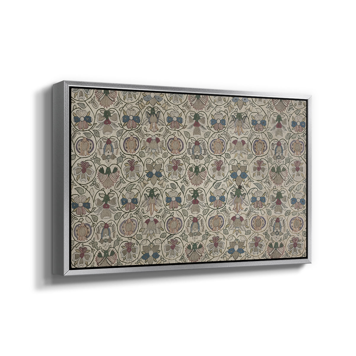Long Cushion Cover (Printed Textile), c. 1600 - Floater Framed Canvas Print