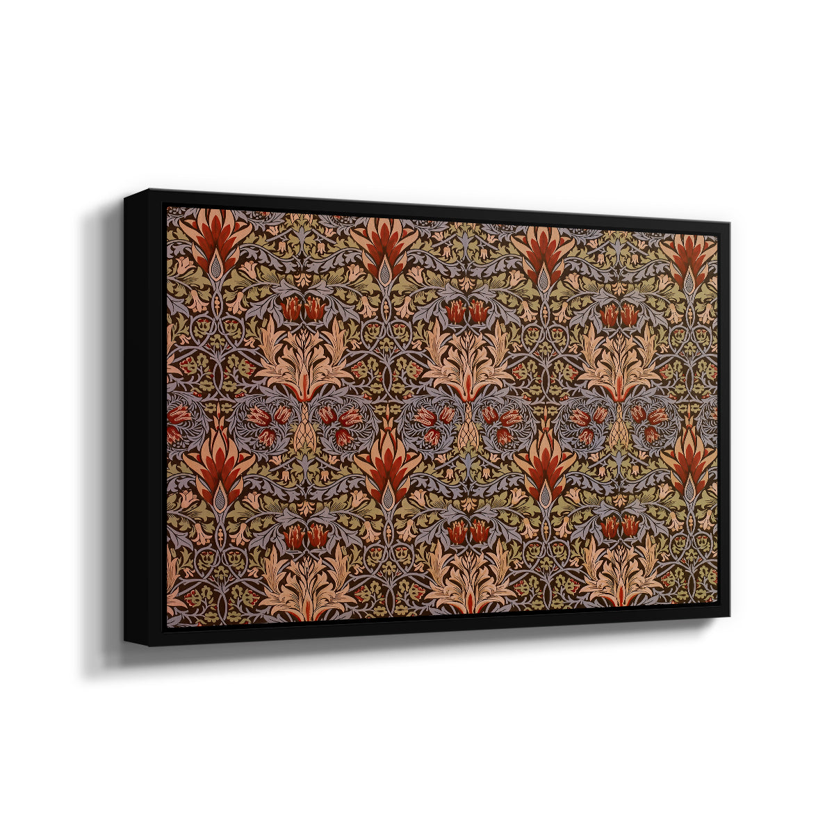 Snakeshead - Red/Cumin, c. 1876 - Floater Framed Canvas Print