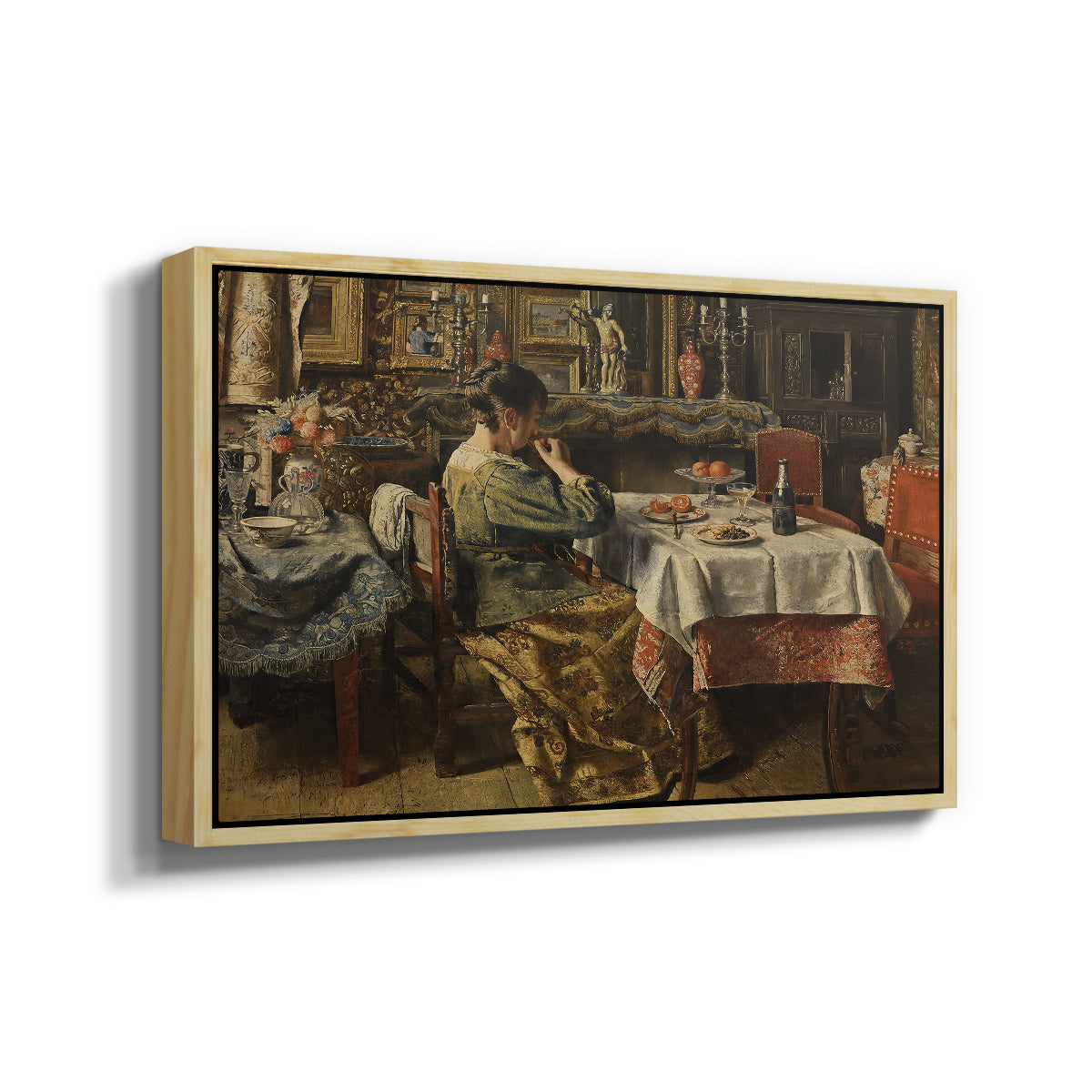 The Meal (De maaltijd), c. 1885 - Floater Framed Canvas Print