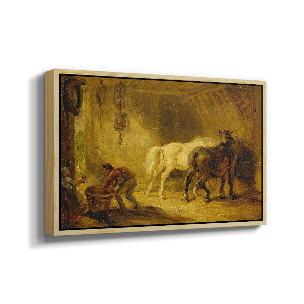 Heath Ewe and Lambs, 1810 - Floater Framed Canvas Print