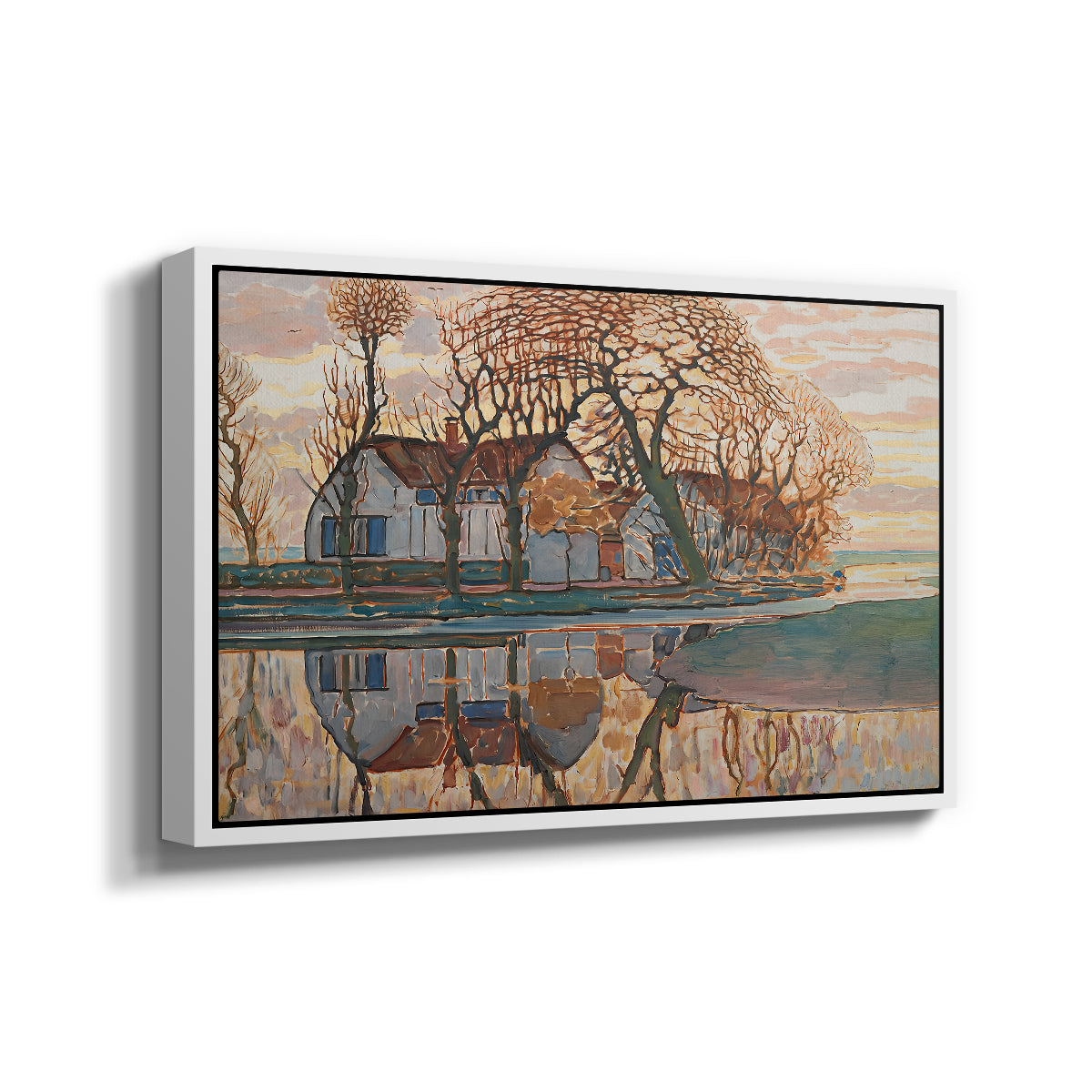 Farm near Duivendrecht, c. 1916 - Floater Framed Canvas Print