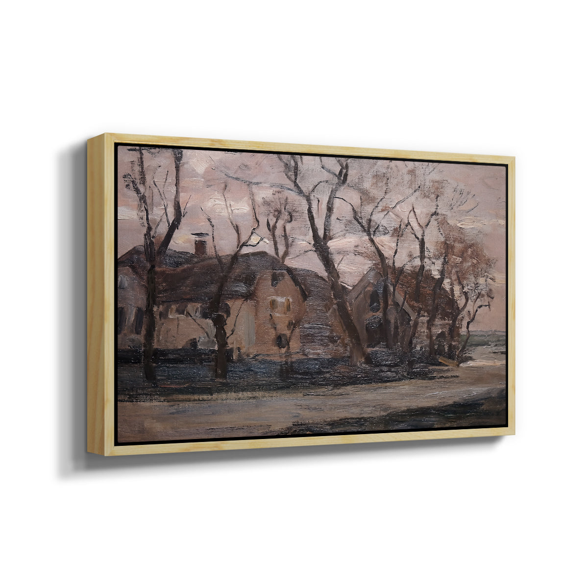 Farm near Duivendrecht in the Evening, c. 1905 - Floater Framed Canvas Print