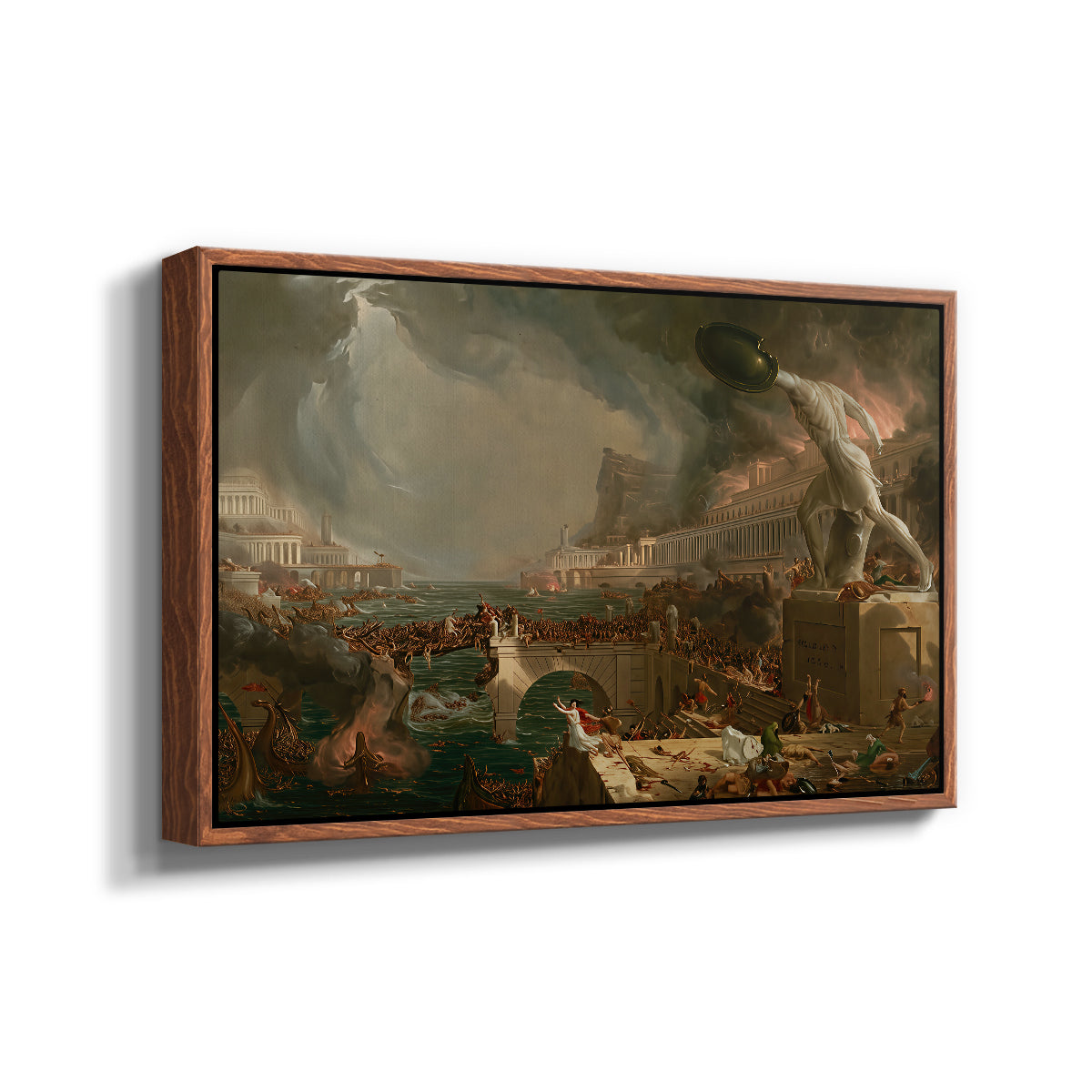 The Course of Empire: Destruction, 1836 - Floater Framed Canvas Print
