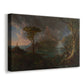 Canvas art print featuring an untamed wilderness scene with strong natural elements, displayed at an angle