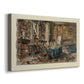 Canvas art print featuring a still life of writer's study with desk and decorative items, displayed at an angle