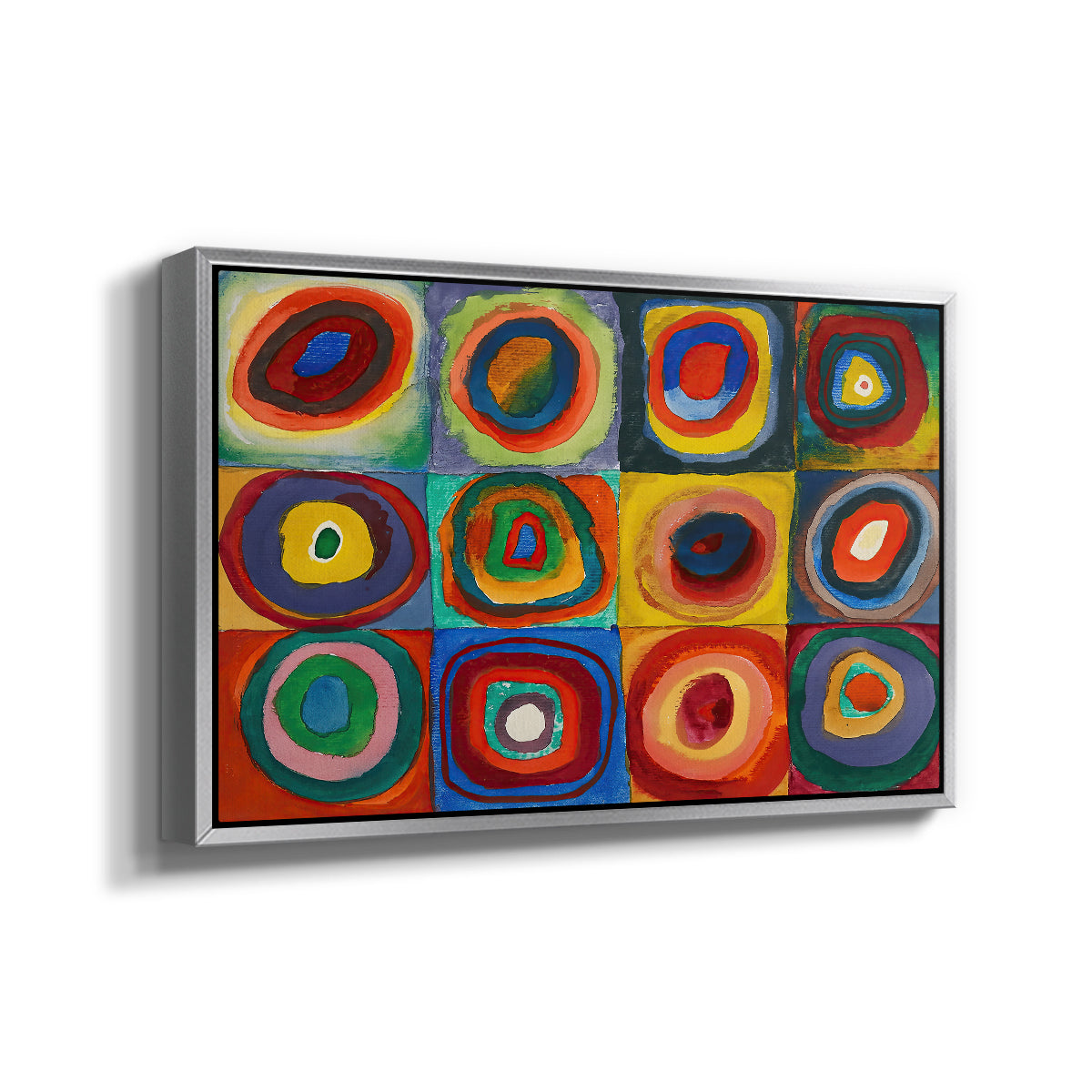 Color Study: Squares with Concentric Circles, 1913 - Floater Framed Canvas Print