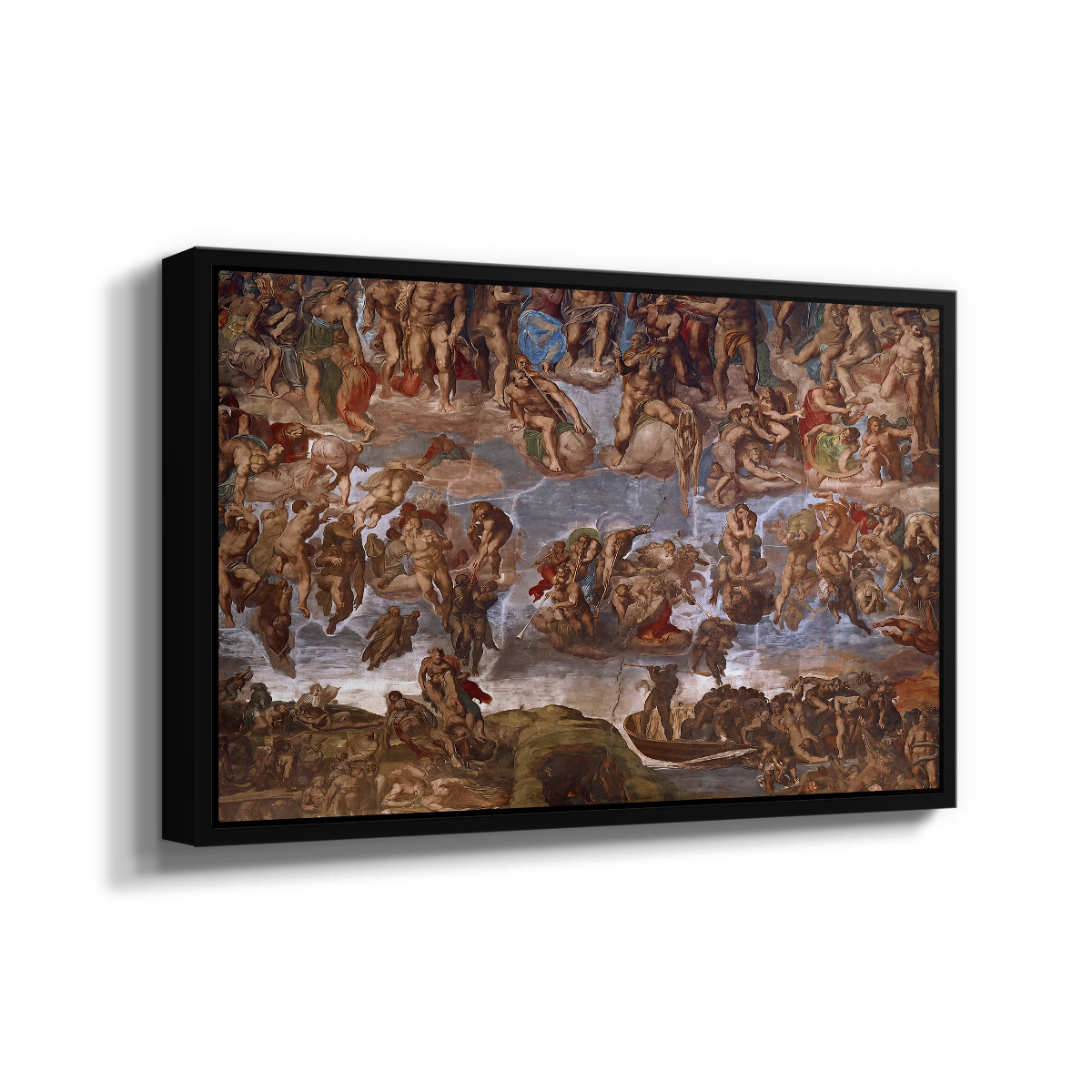 The Last Judgment (Charon's Boat and the Damned), 1536-1541 - Floater Framed Canvas Print