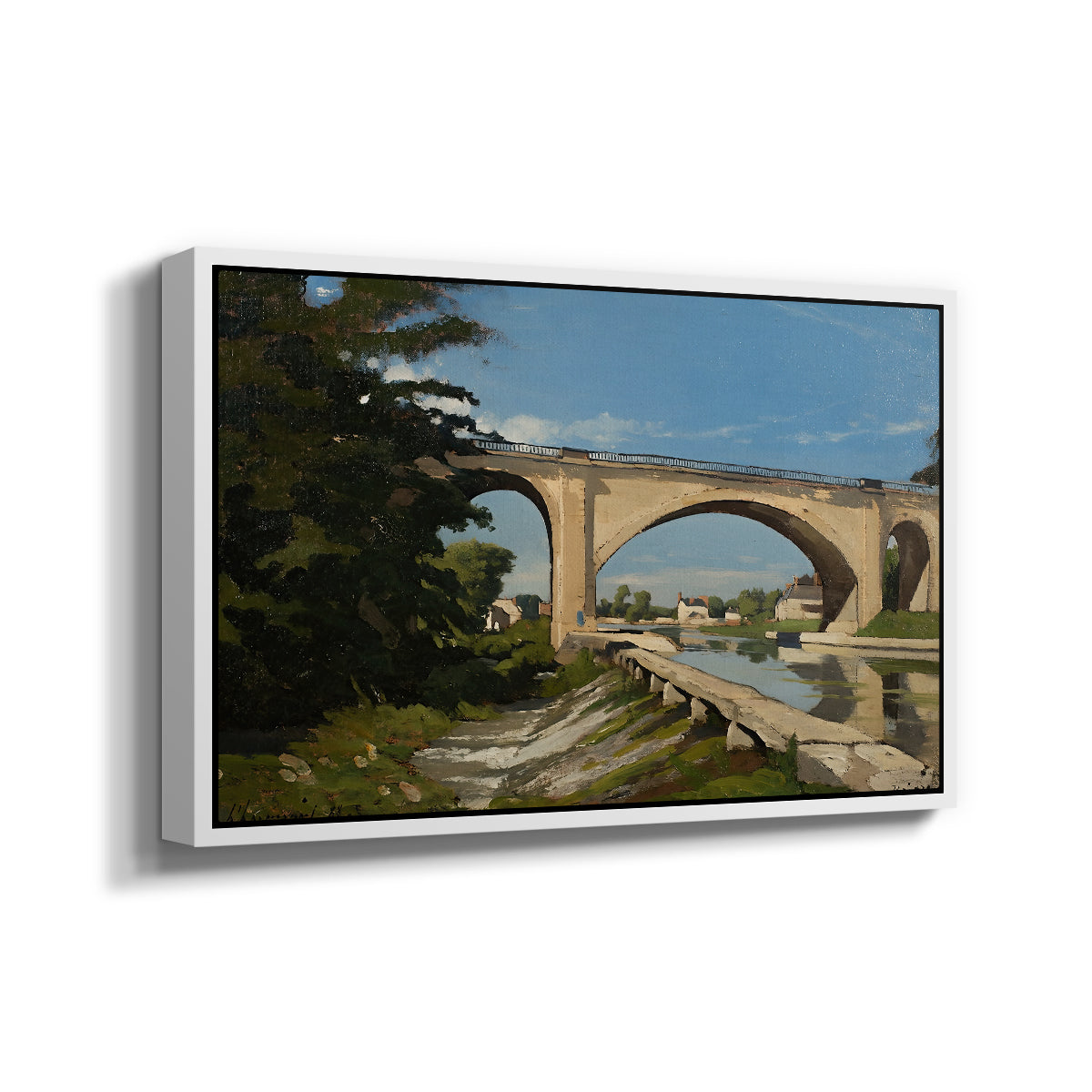 The Railroad Bridge at Briare, 1888 - Floater Framed Canvas Print