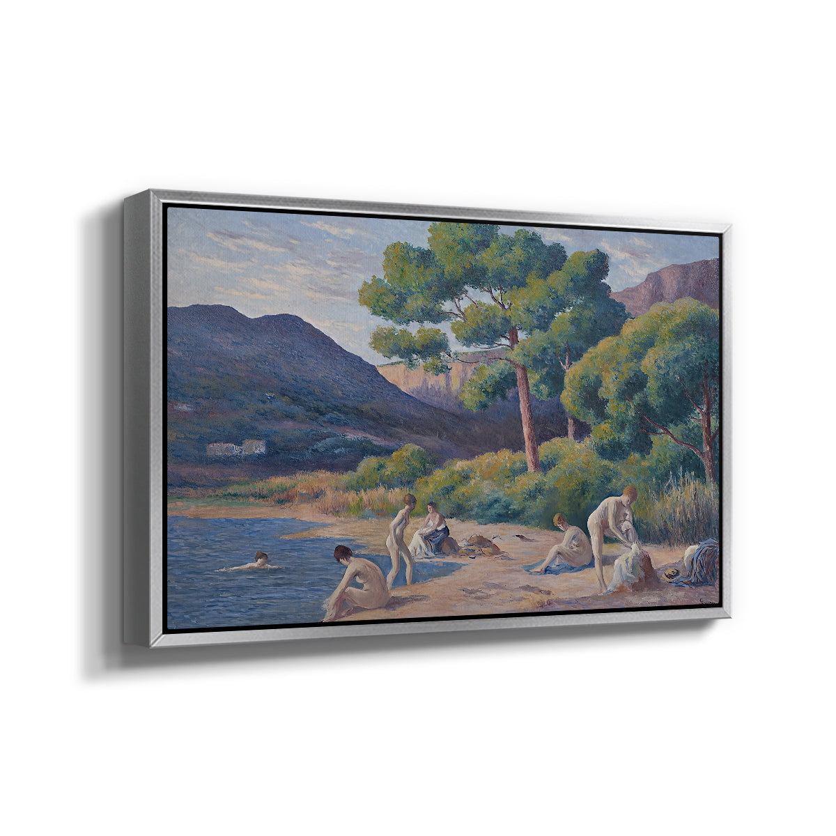 Bathers in Saint-Tropez, c. 1909 - Floater Framed Canvas Print