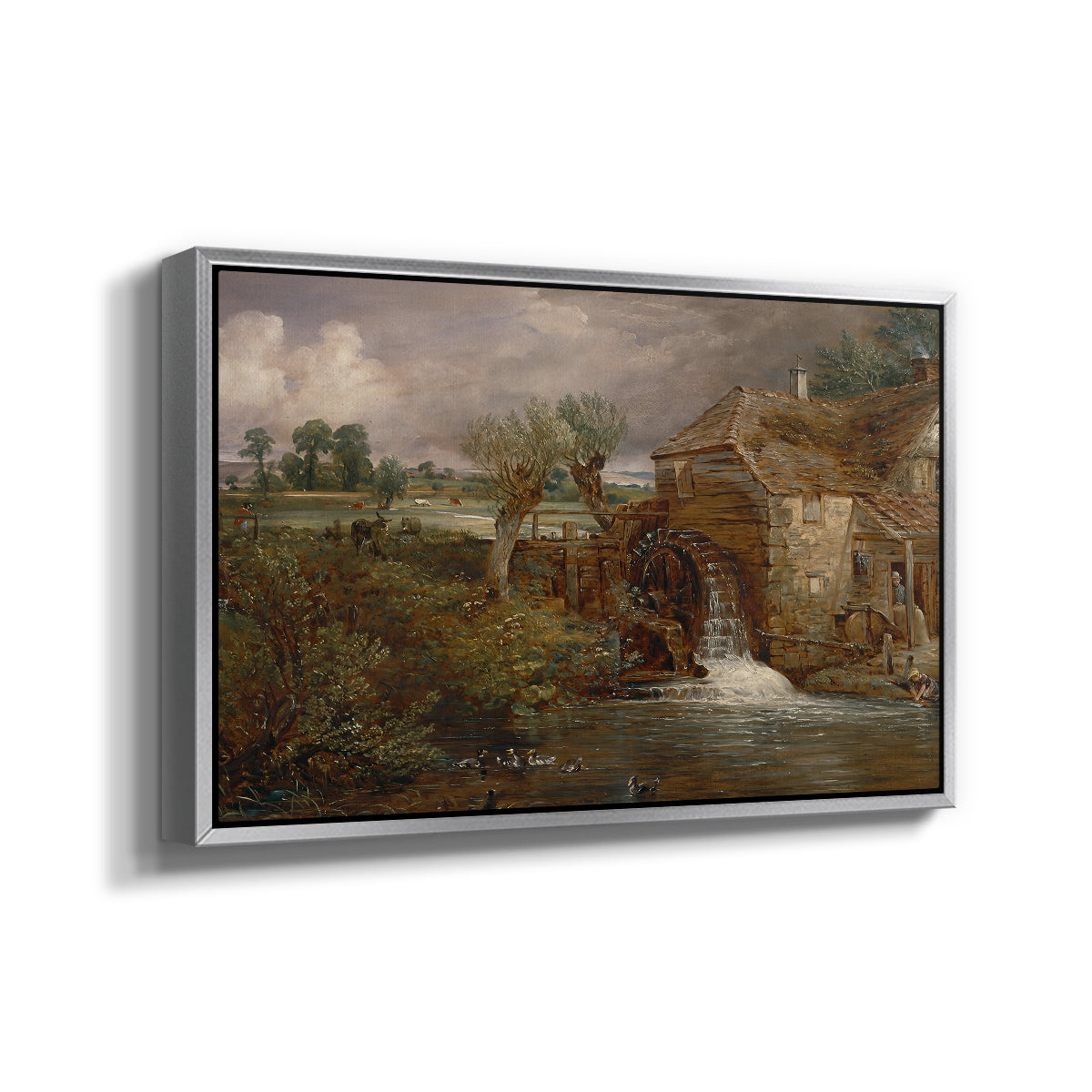 Parham Mill, Gillingham, 1826 - Floater Framed Canvas Print