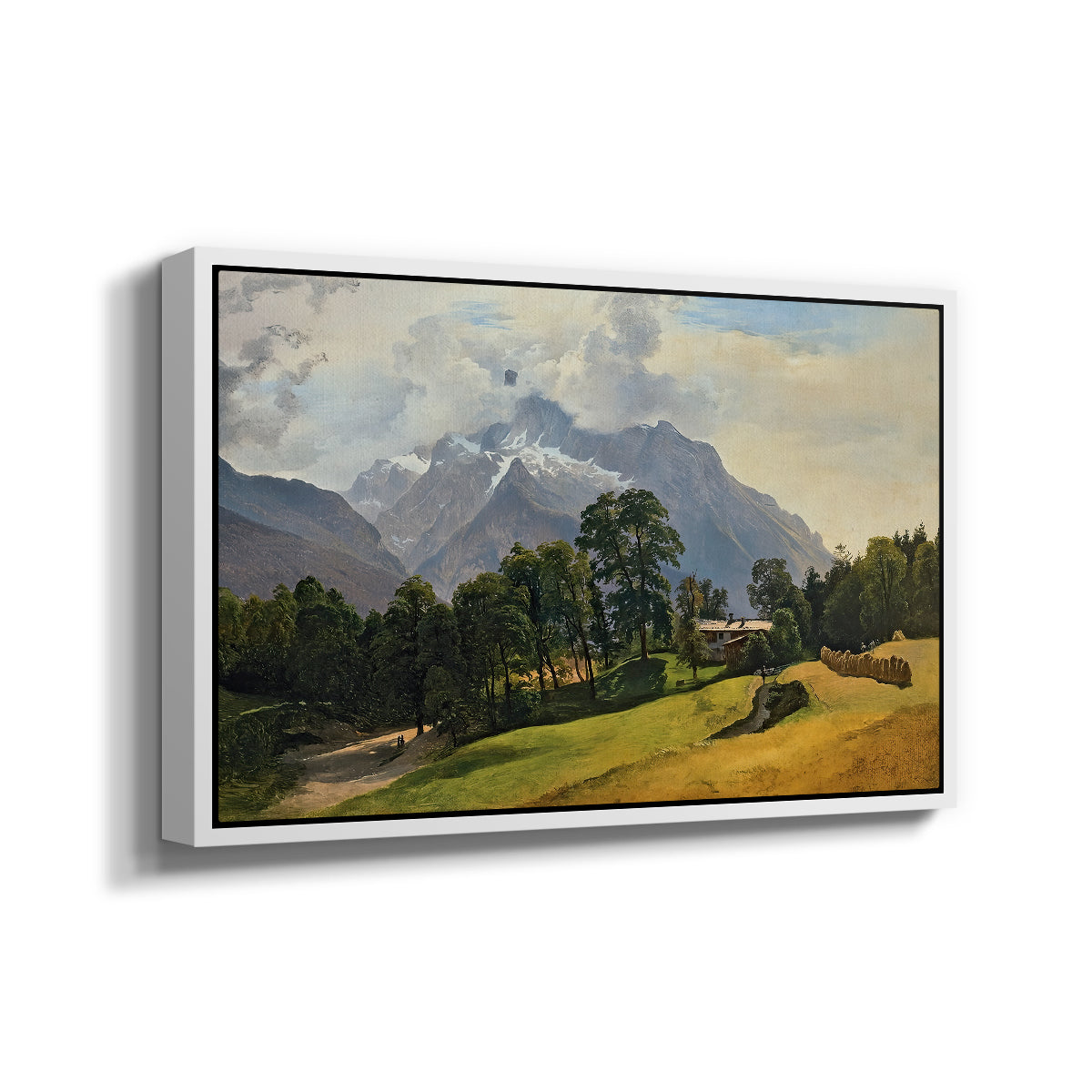 Mountains in Berchtesgaden - Floater Framed Canvas Print