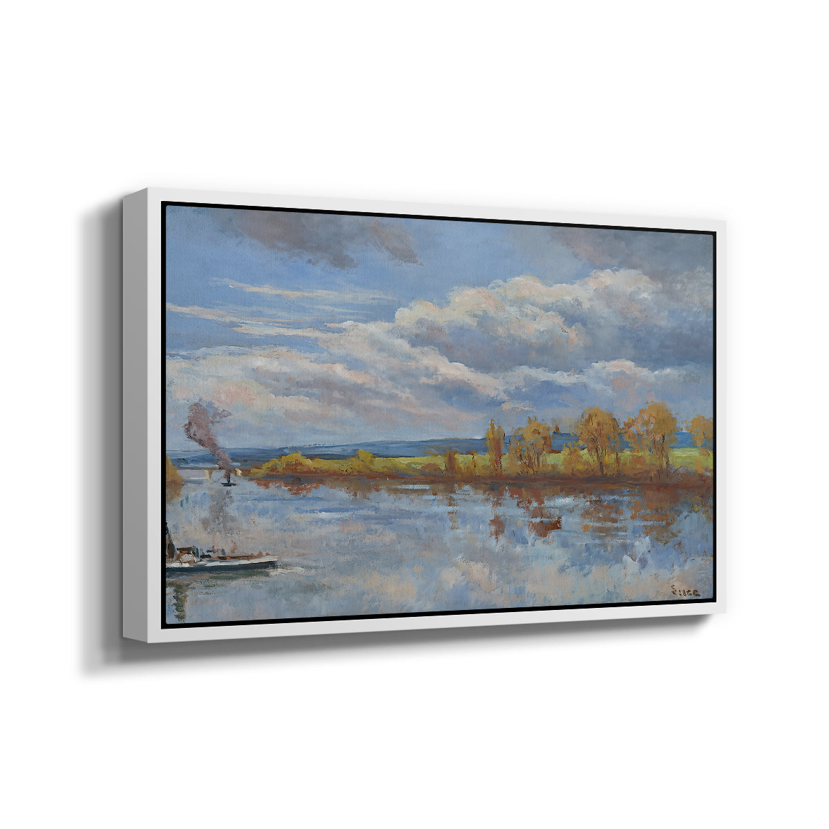 The Banks of the River Seine, 1893 - Floater Framed Canvas Print