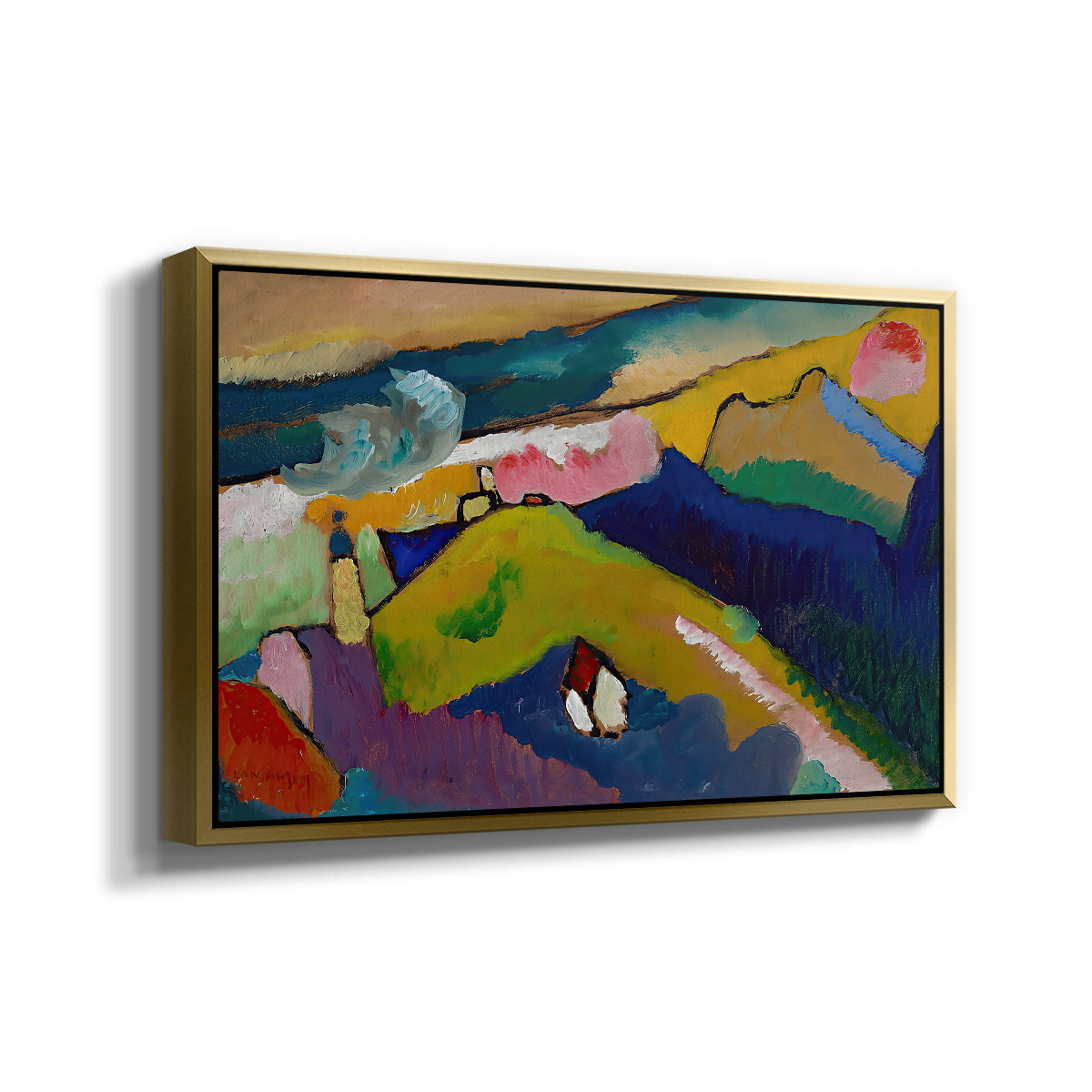 Murnau Mountain Landscape with Church, 1910 - Floater Framed Canvas Print