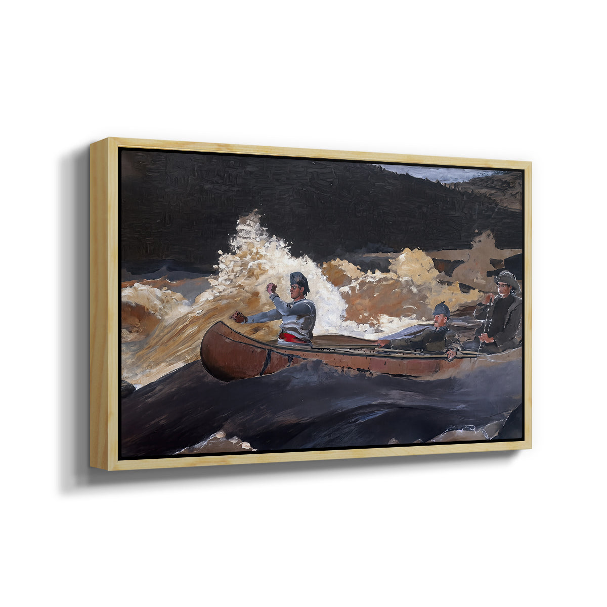 Shooting the Rapids, Saguenay River, 1905-1910 - Floater Framed Canvas Print