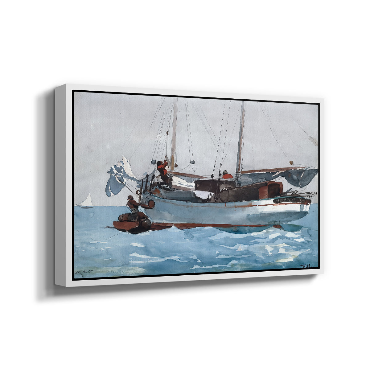 Taking on Wet Provisions, 1903 - Floater Framed Canvas Print