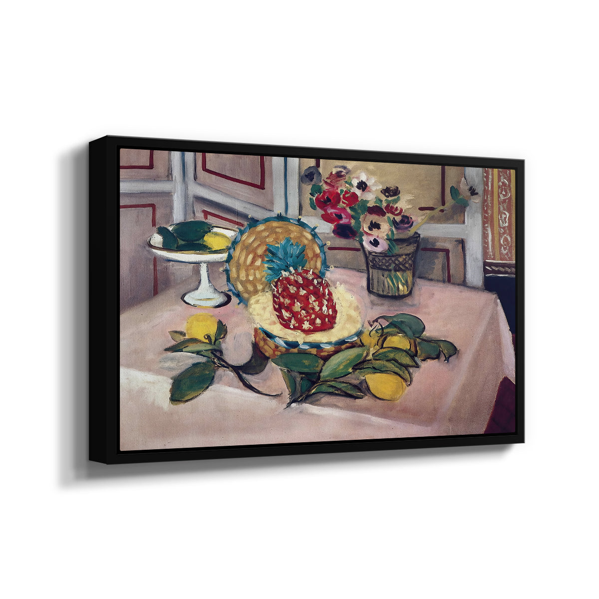 Still Life with Pineapple and Lemons, 1925 - Floater Framed Canvas Print