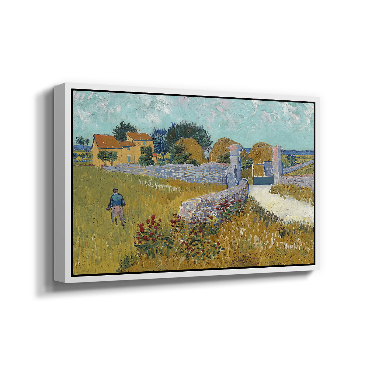 Farmhouse in Provence, 1888 - Floater Framed Canvas Print