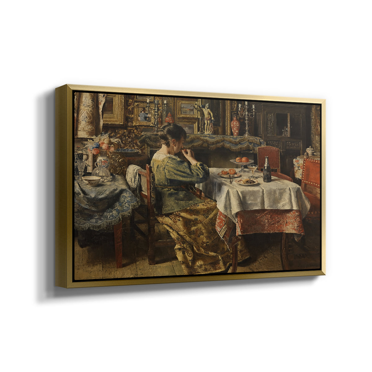 The Meal (De maaltijd), c. 1885 - Floater Framed Canvas Print