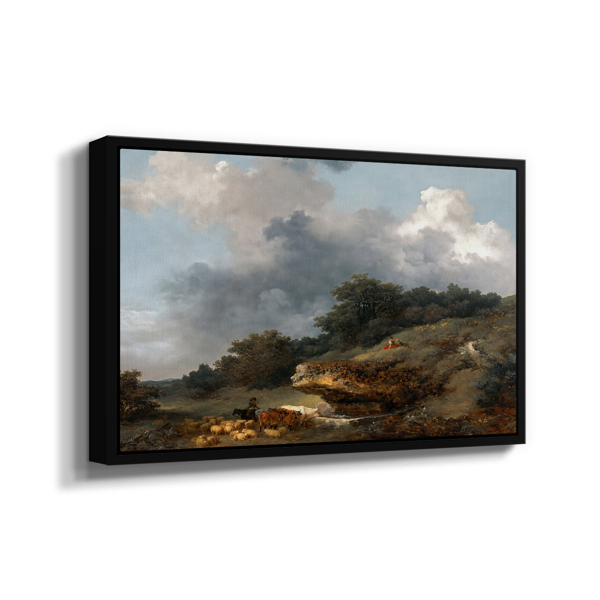 The Watering Place, c. 1765 - Floater Framed Canvas Print