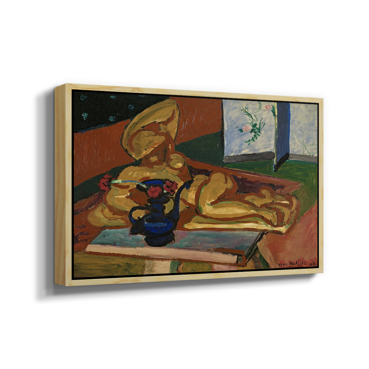 Sculpture and Persian Vase (The Bronze Figure), 1908 - Floater Framed Canvas Print