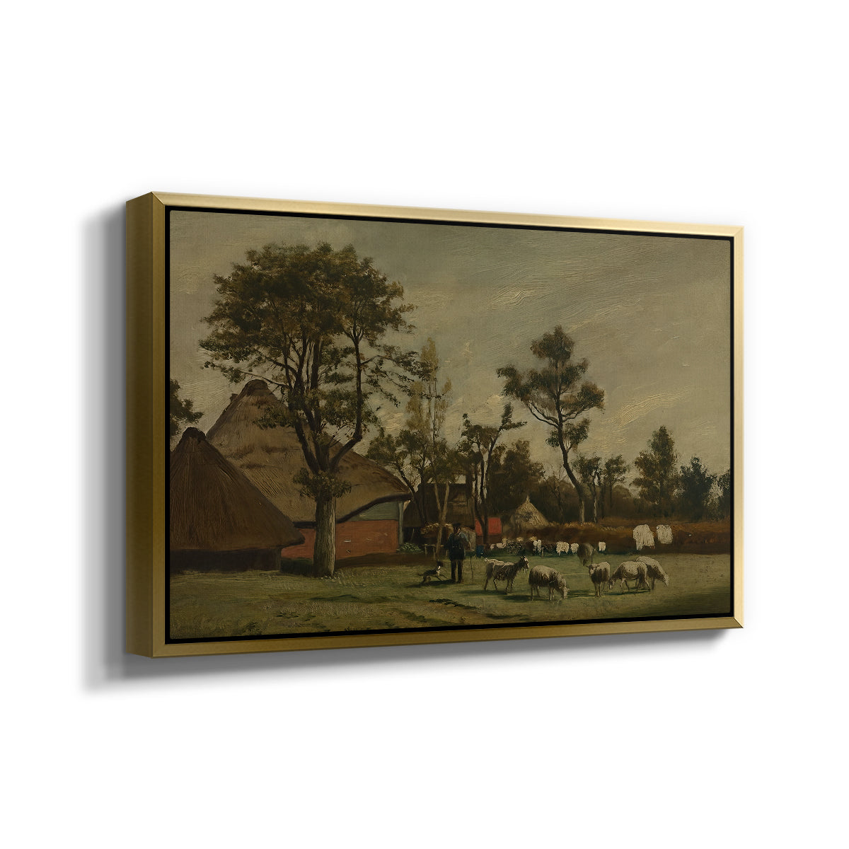 Farmhouse, c. 1865-1875 - Floater Framed Canvas Print