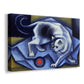 Canvas art print featuring a stylized animal with angular shapes, displayed at an angle