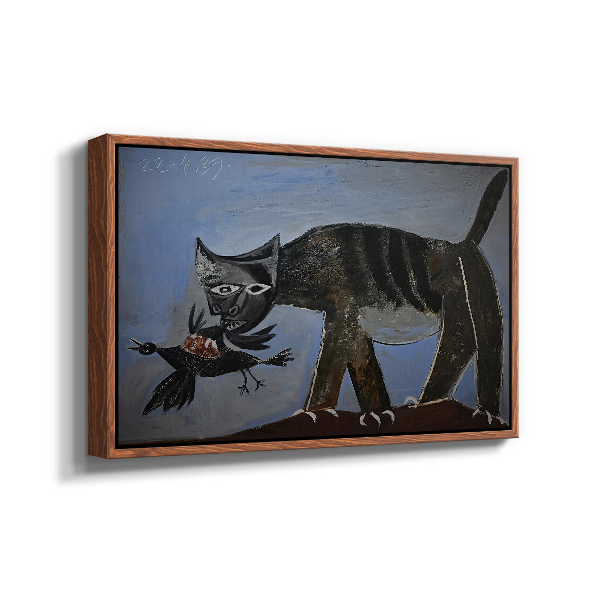 Cat Catching a Bird, 1939 - Floater Framed Canvas Print