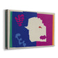 Canvas art print featuring a modernist animal-inspired collage, displayed at an angle
