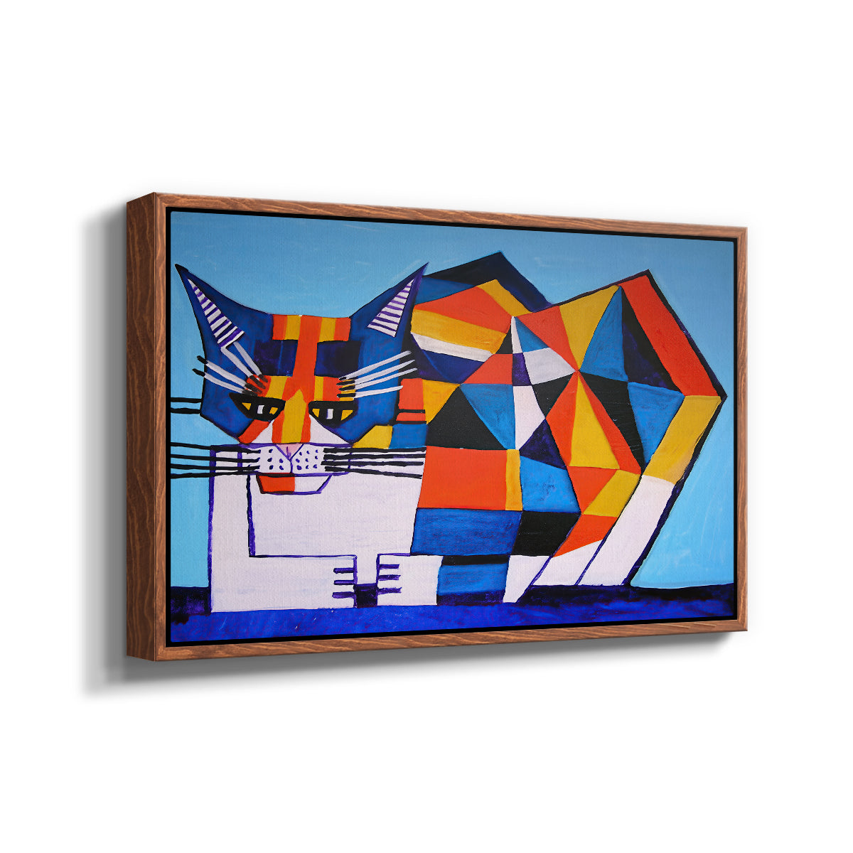 Cassie Thinking about Cubism - Floater Framed Canvas Print