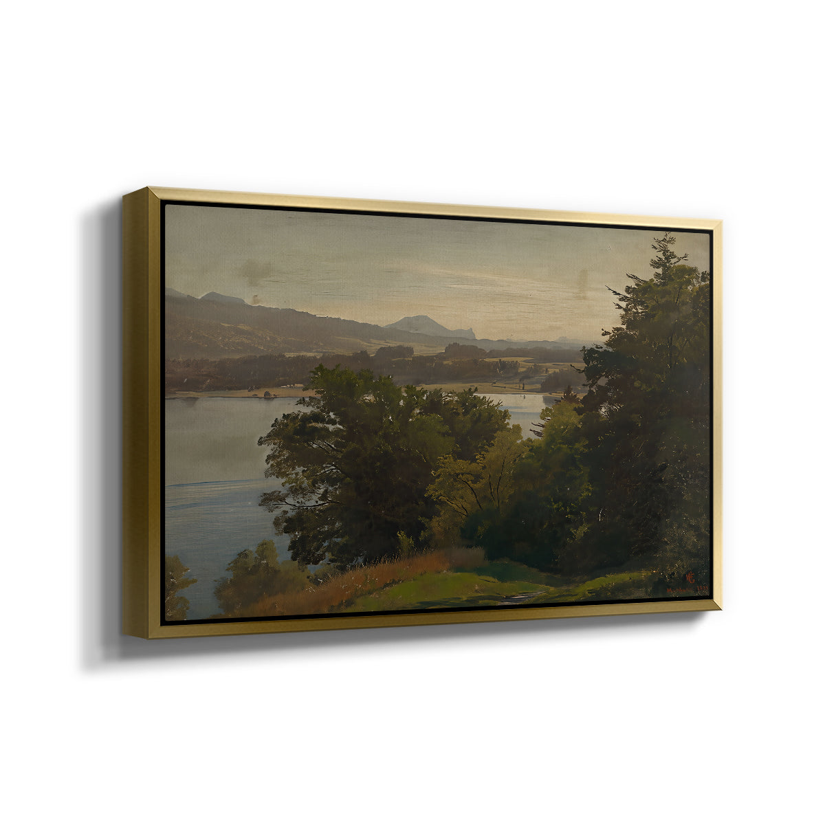 View of the Mondsee, 1870 - Floater Framed Canvas Print
