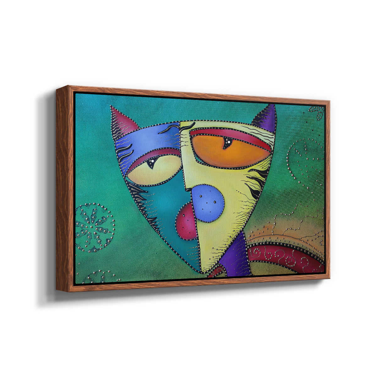 Celestial Cat - Floater Framed Canvas Print
