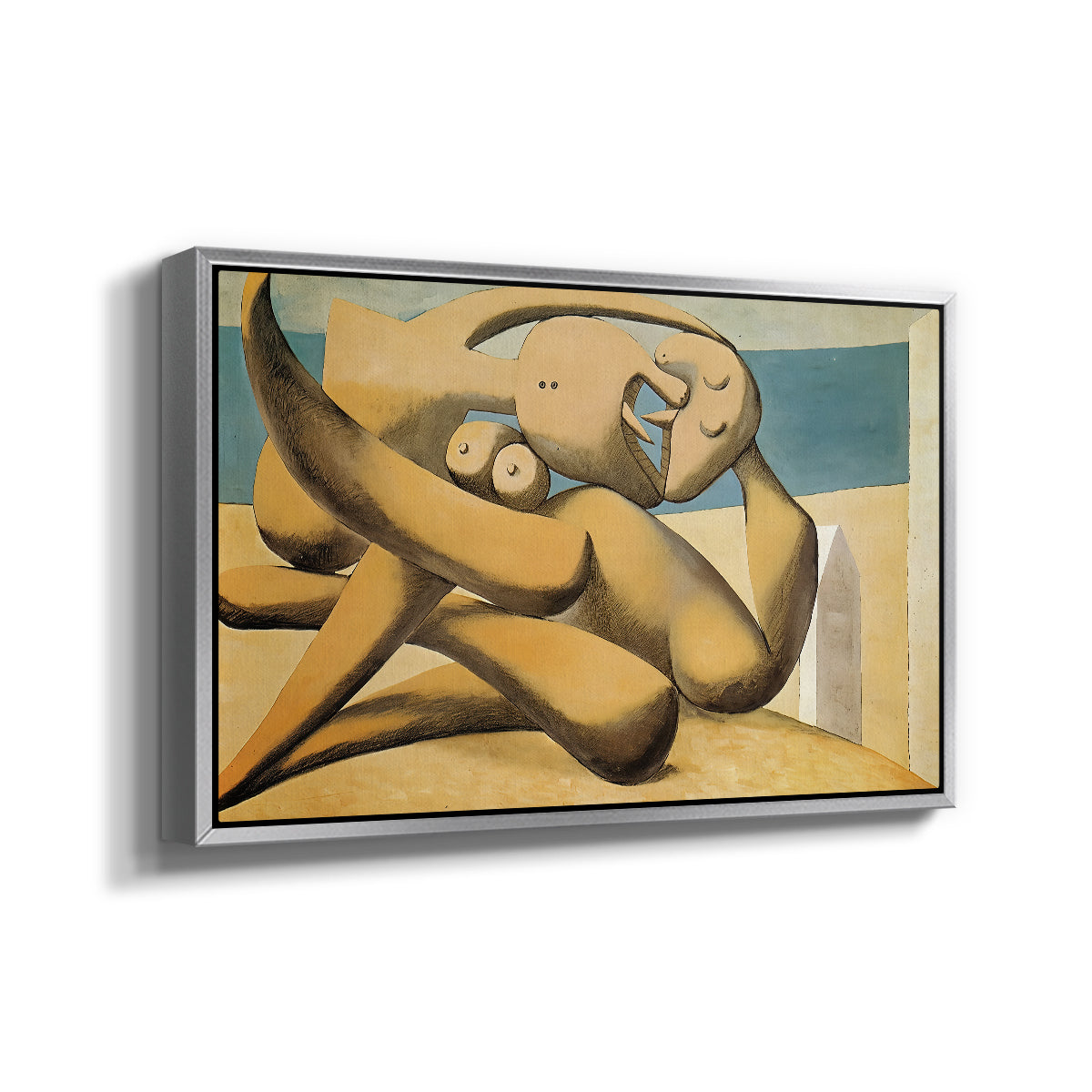 Figures at the Seaside (The Kiss), 1931 - Floater Framed Canvas Print