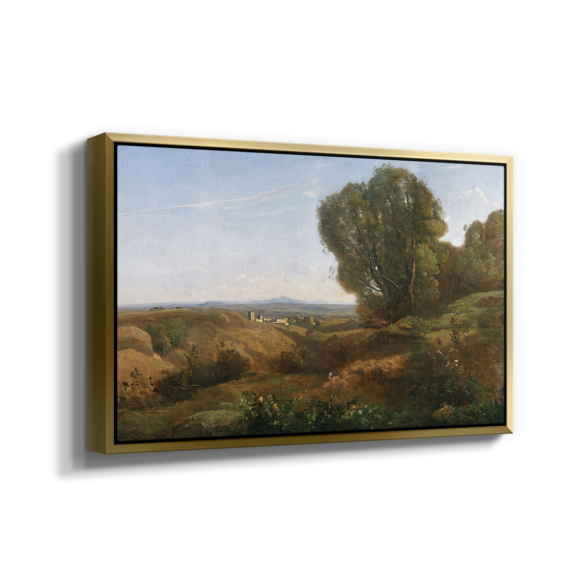 Souvenir of Roquemaure in the Gard, c. 1853 - Floater Framed Canvas Print