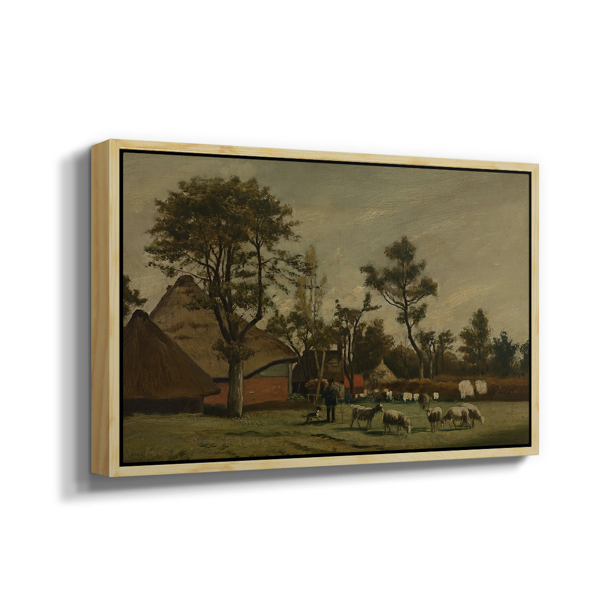 Farmhouse, c. 1865-1875 - Floater Framed Canvas Print