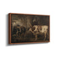 Portraits of Two Extraordinary Oxen, Property of the Earl of Powis, 1814 - Floater Framed Canvas Print
