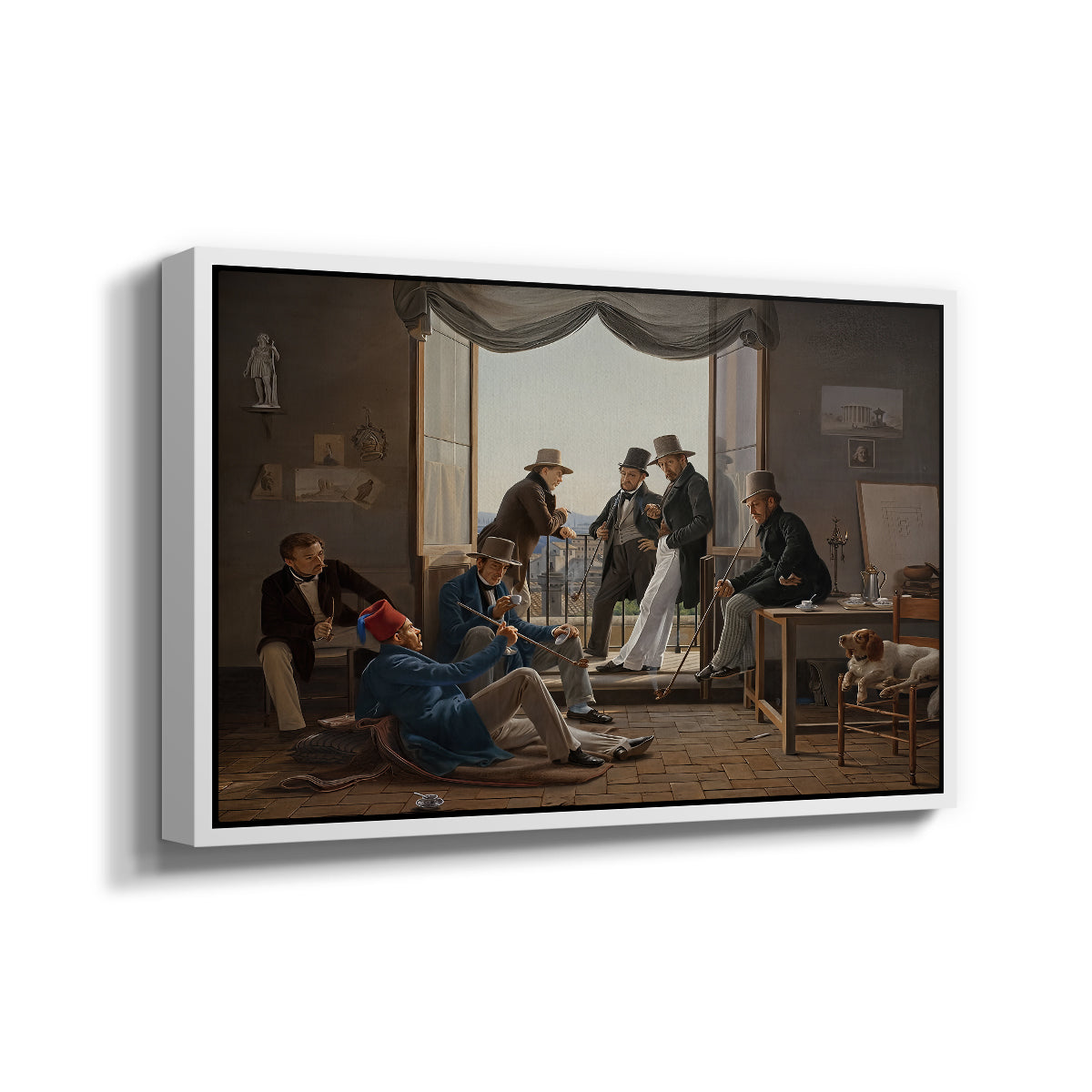 A Group of Danish Artists in Rome, 1837 - Floater Framed Canvas Print