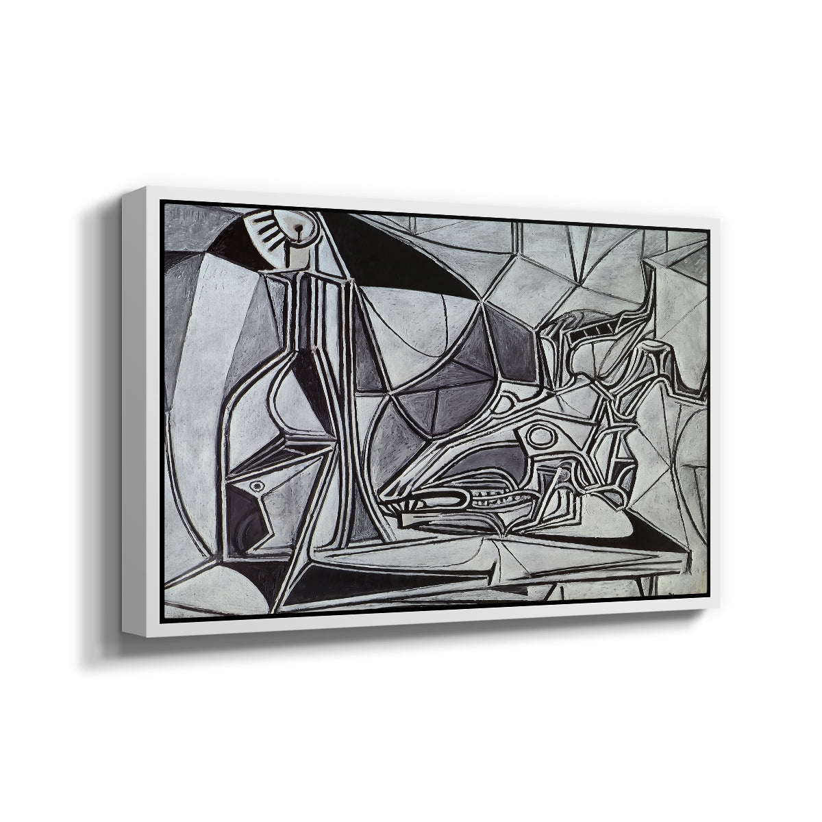 Goat's Skull, Bottle and Candle, 1952 - Floater Framed Canvas Print