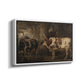 Portraits of Two Extraordinary Oxen, Property of the Earl of Powis, 1814 - Floater Framed Canvas Print