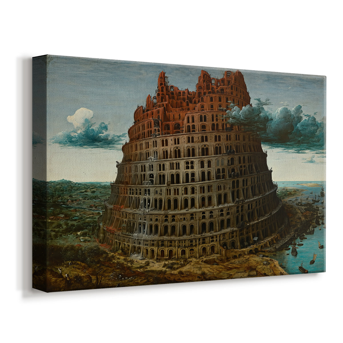 Canvas art print featuring an architectural monumental scene, displayed at an angle