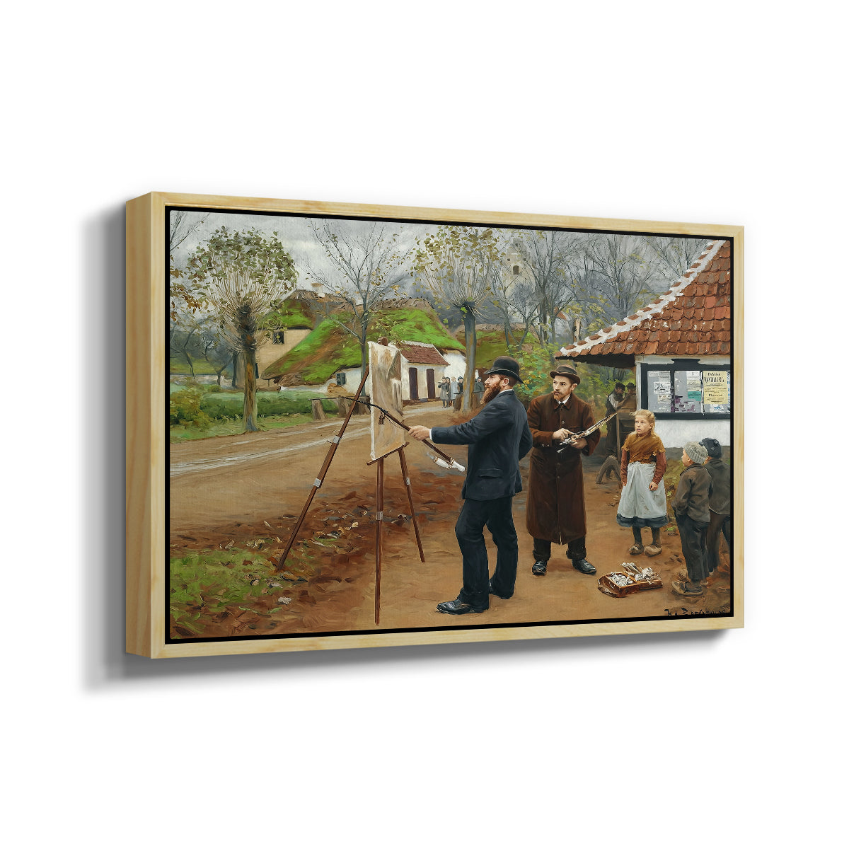 L. A. Ring Painting near Aasum Smithy, 1893 - Floater Framed Canvas Print