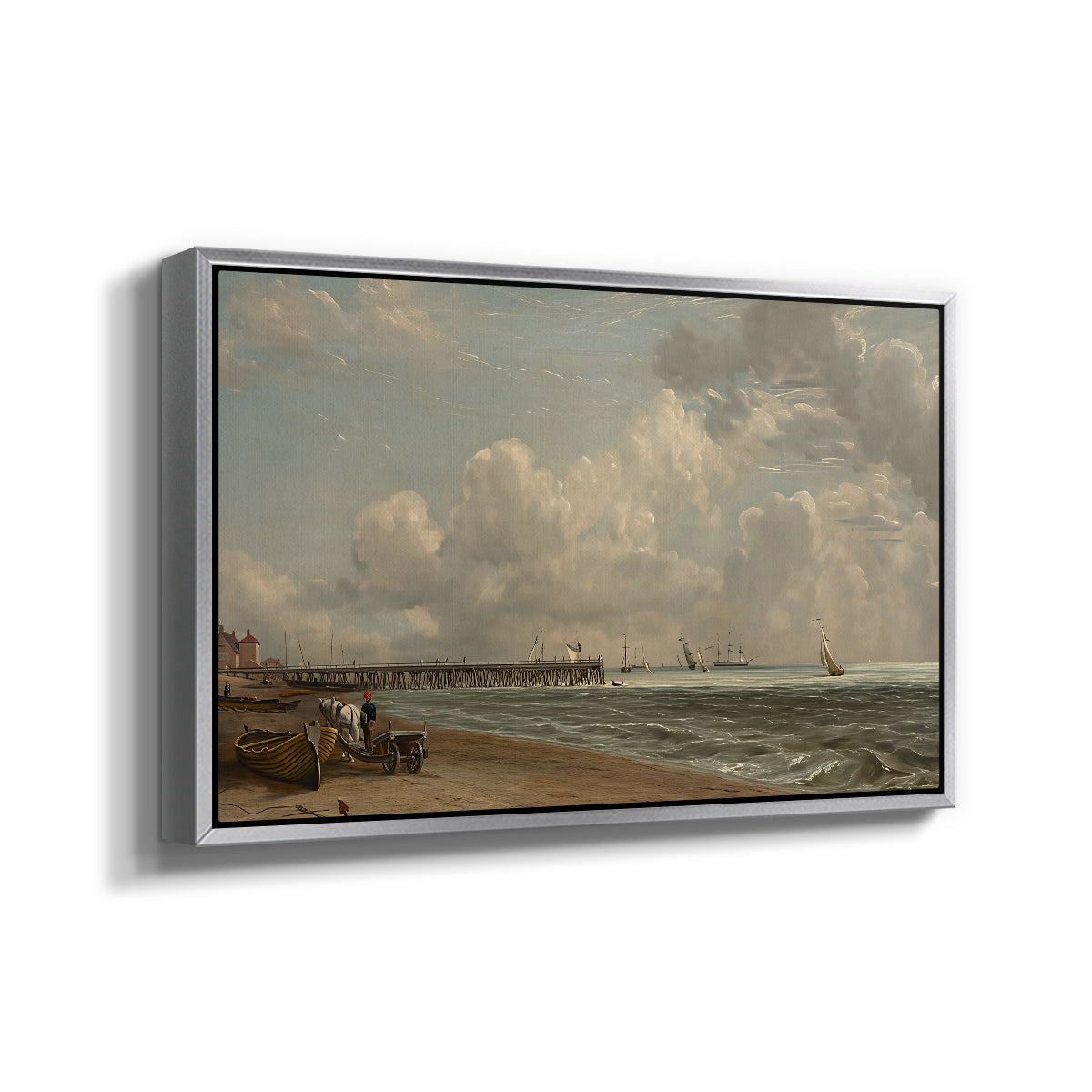 Yarmouth Jetty, 1822 - Floater Framed Canvas Print