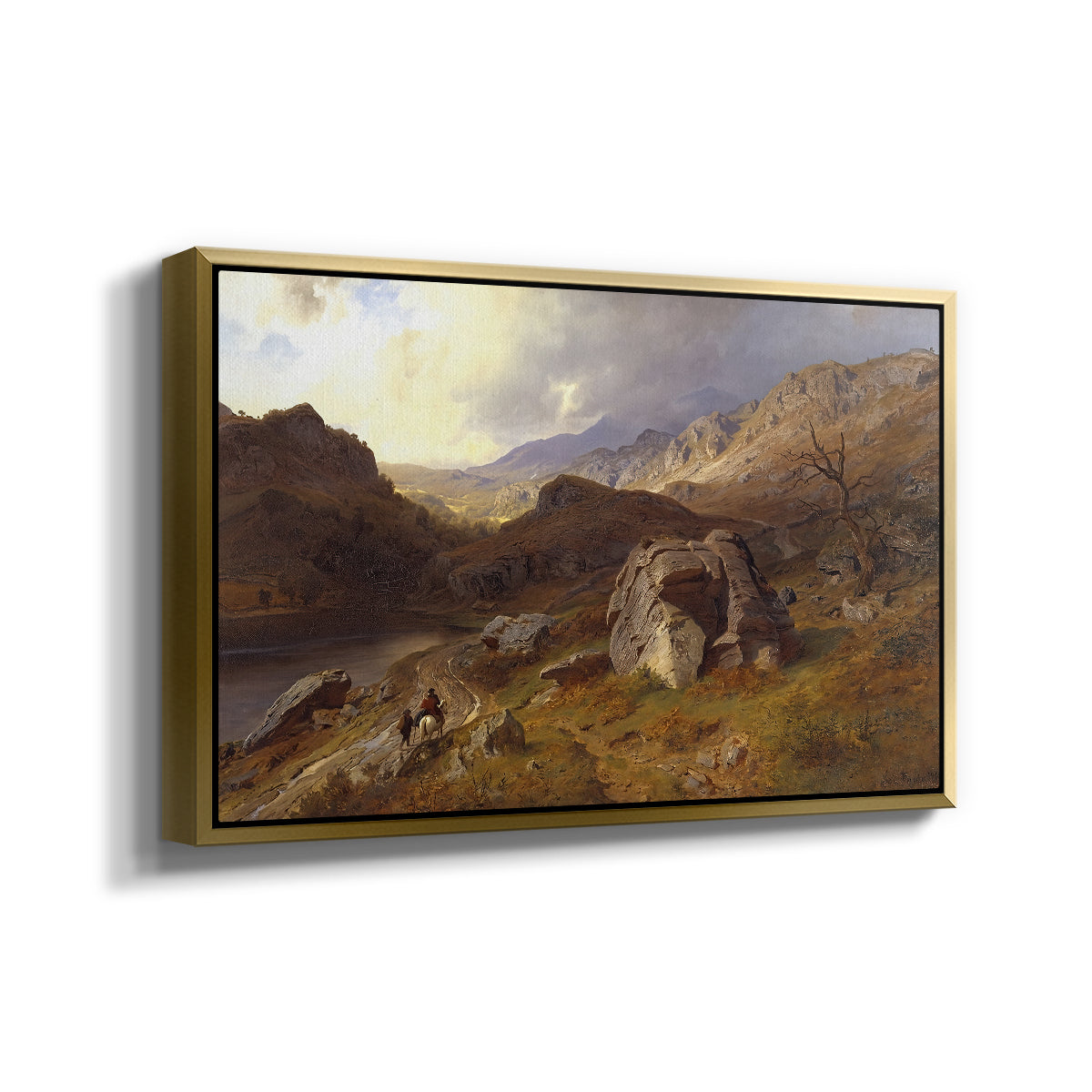 Lledr Valley in Wales, 1864 - Floater Framed Canvas Print