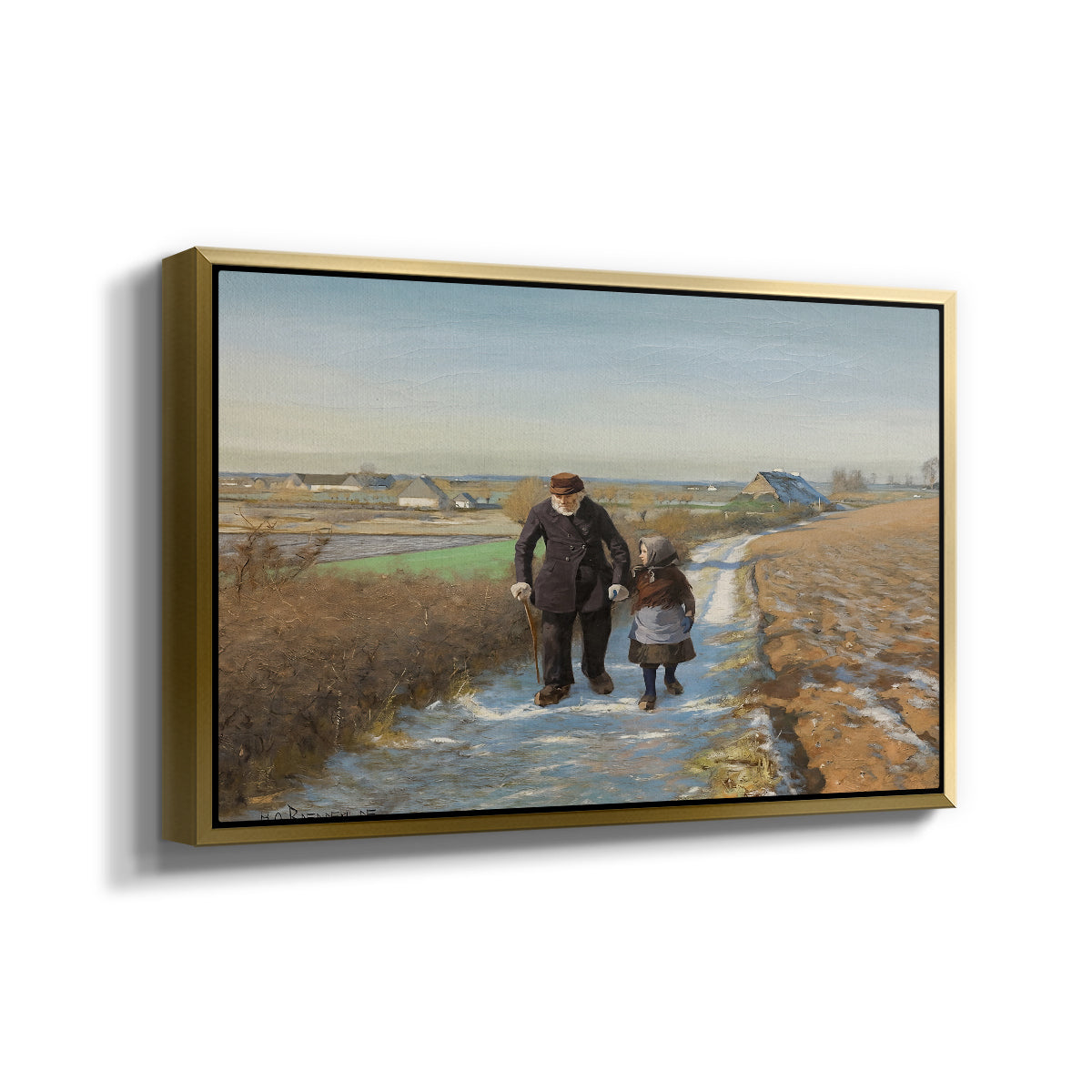 The Old Man and the Child, 1888 - Floater Framed Canvas Print